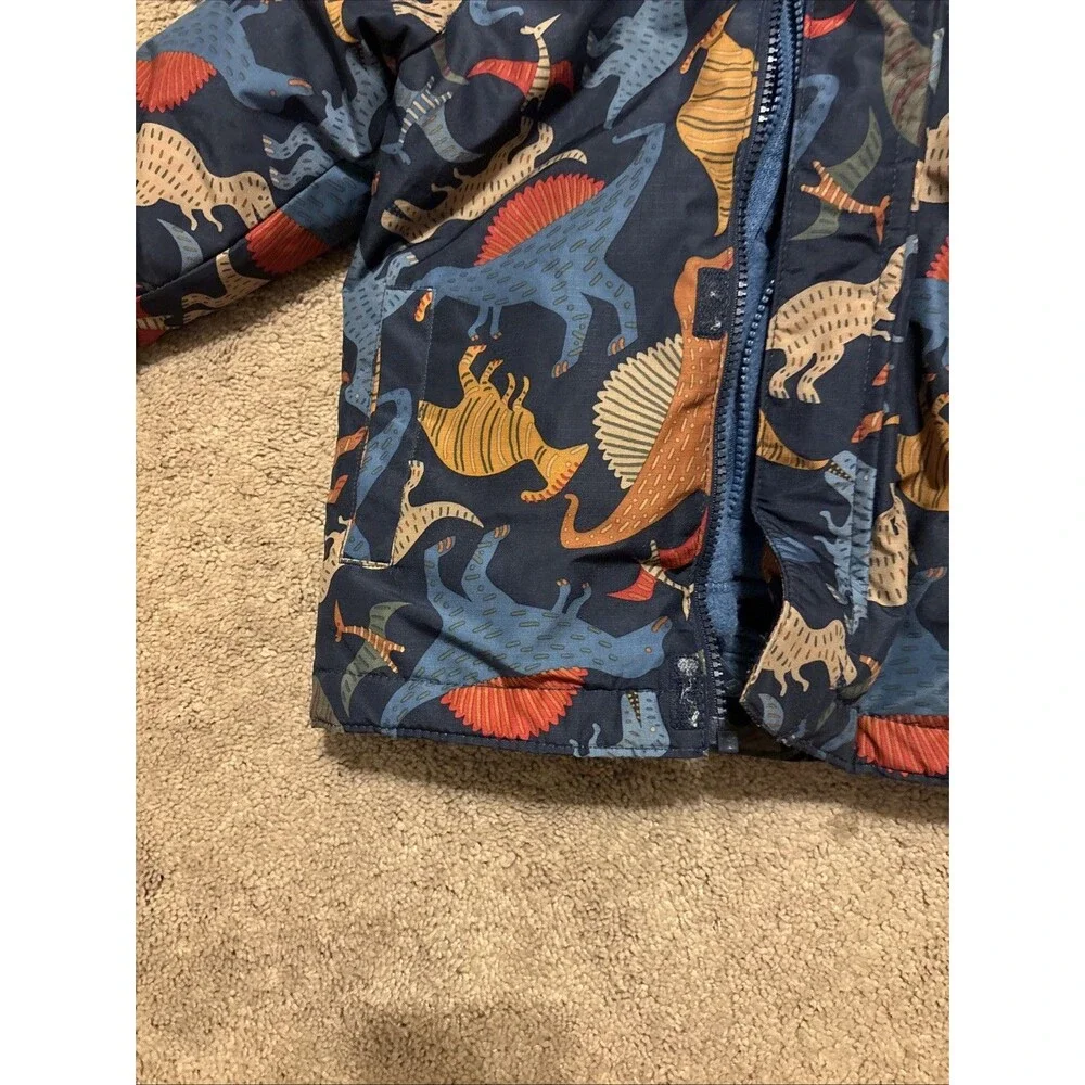 The Children's Place Boys Dinosaur Print 3 in 1 Hooded Blue Orange 3T